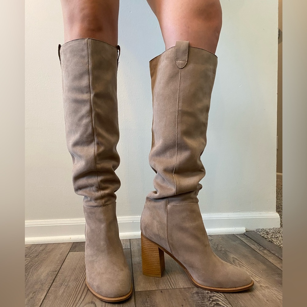 Mi.iM Taupe Suede Knee High Boots